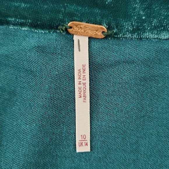 FREE PEOPLE Vivienne Velvet mini green polyester skirt size 10 - Picture 6 of 13